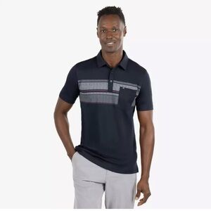 Travis Mathew Cape York Men's Short Sleeve Golf Polo Shirt Stripes Size Medium